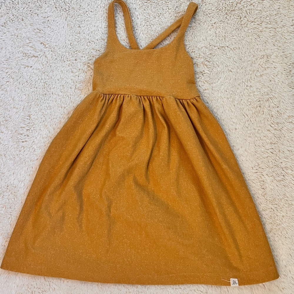 Little Road Co Girls' Mustard Apron Dress Sz 5
